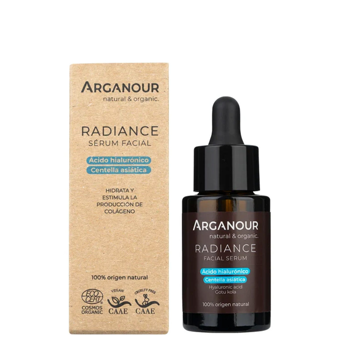 Siero viso Radiance Acido ialuronico e centella asiatica Arganour 30 ml