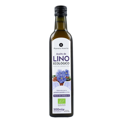Confezione da 2 oli di lino spremuto a freddo ECO Planeta Huerto 500 ml