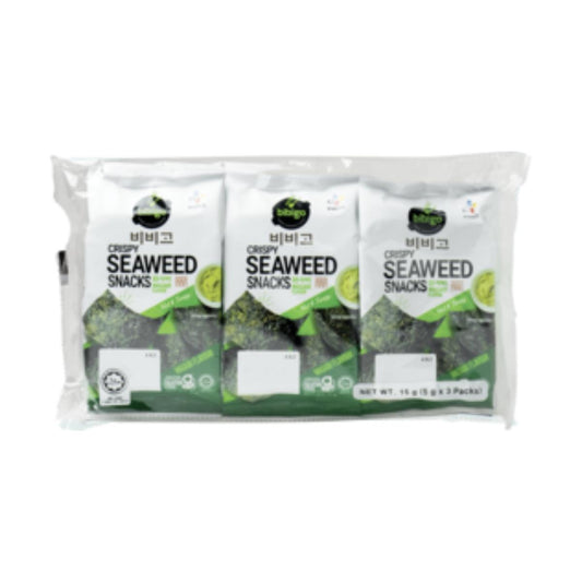 Bibigo Wasabi Knuspriger Seetang-Snack 15g