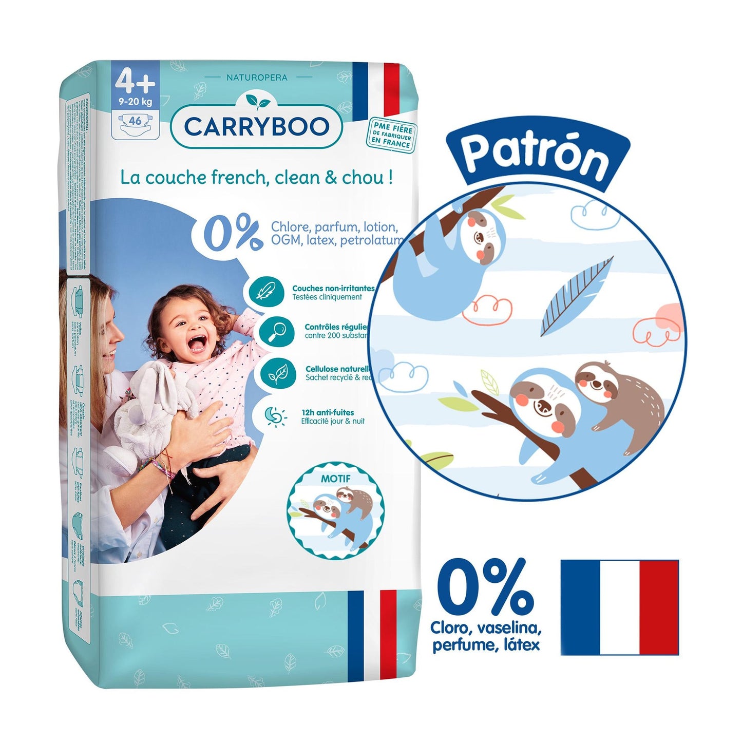 CARRYBOO - Ekologiczne pieluchy T4+ (9-20 kg) - Jumbo 46 pieluch