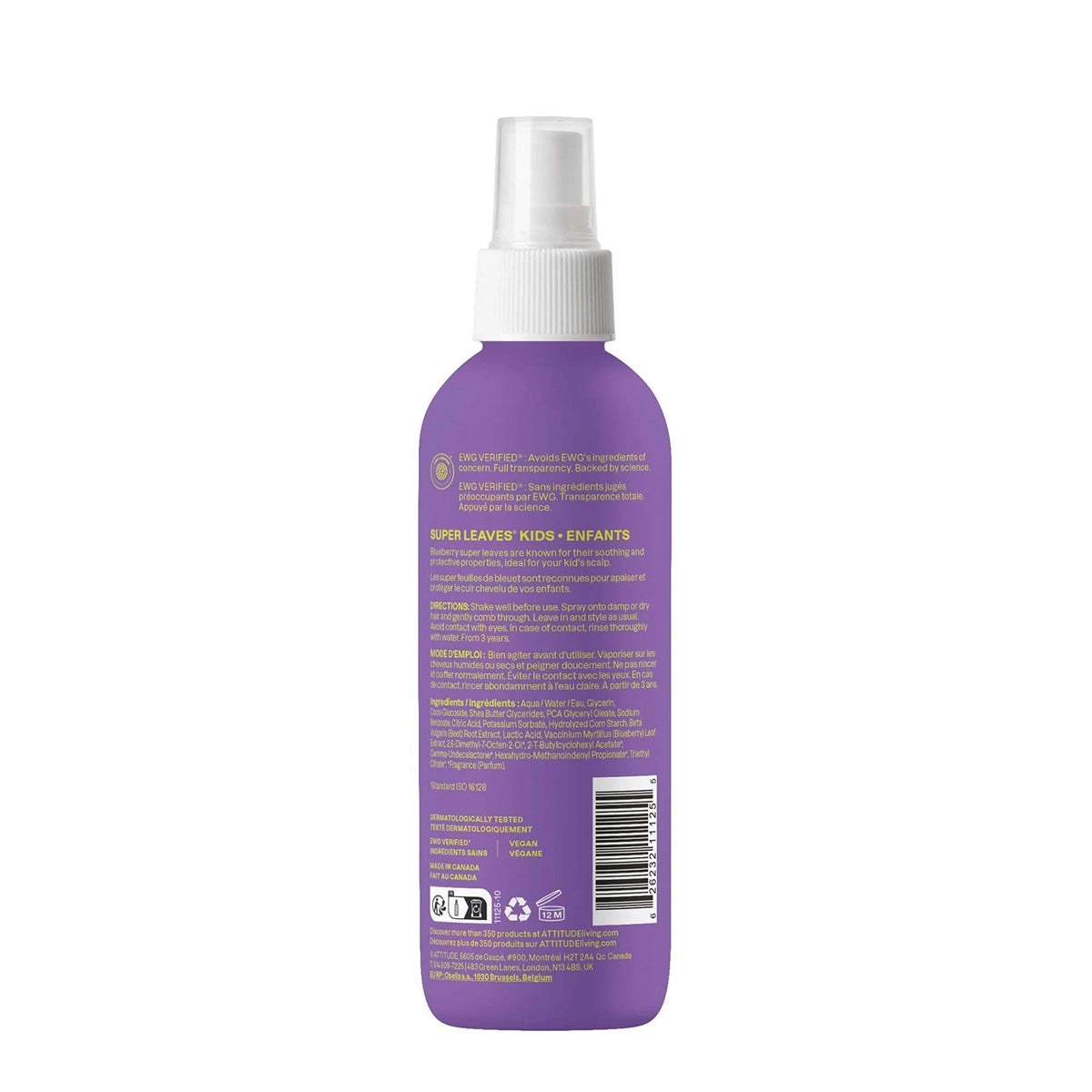 Super Leaves kids Districante per capelli per bambini Vaniglia e pera Attitude 240 ml