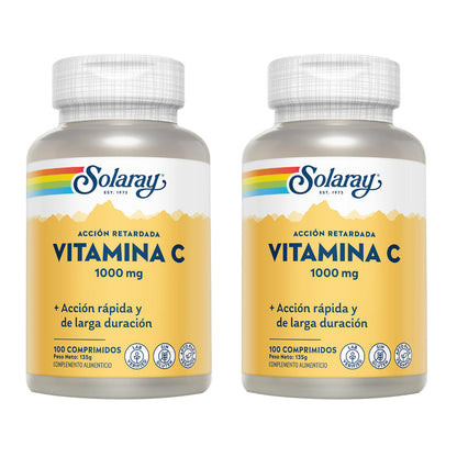 Pack of 2x Vit. C 1000 Mg. A/R Solaray 100 tablets