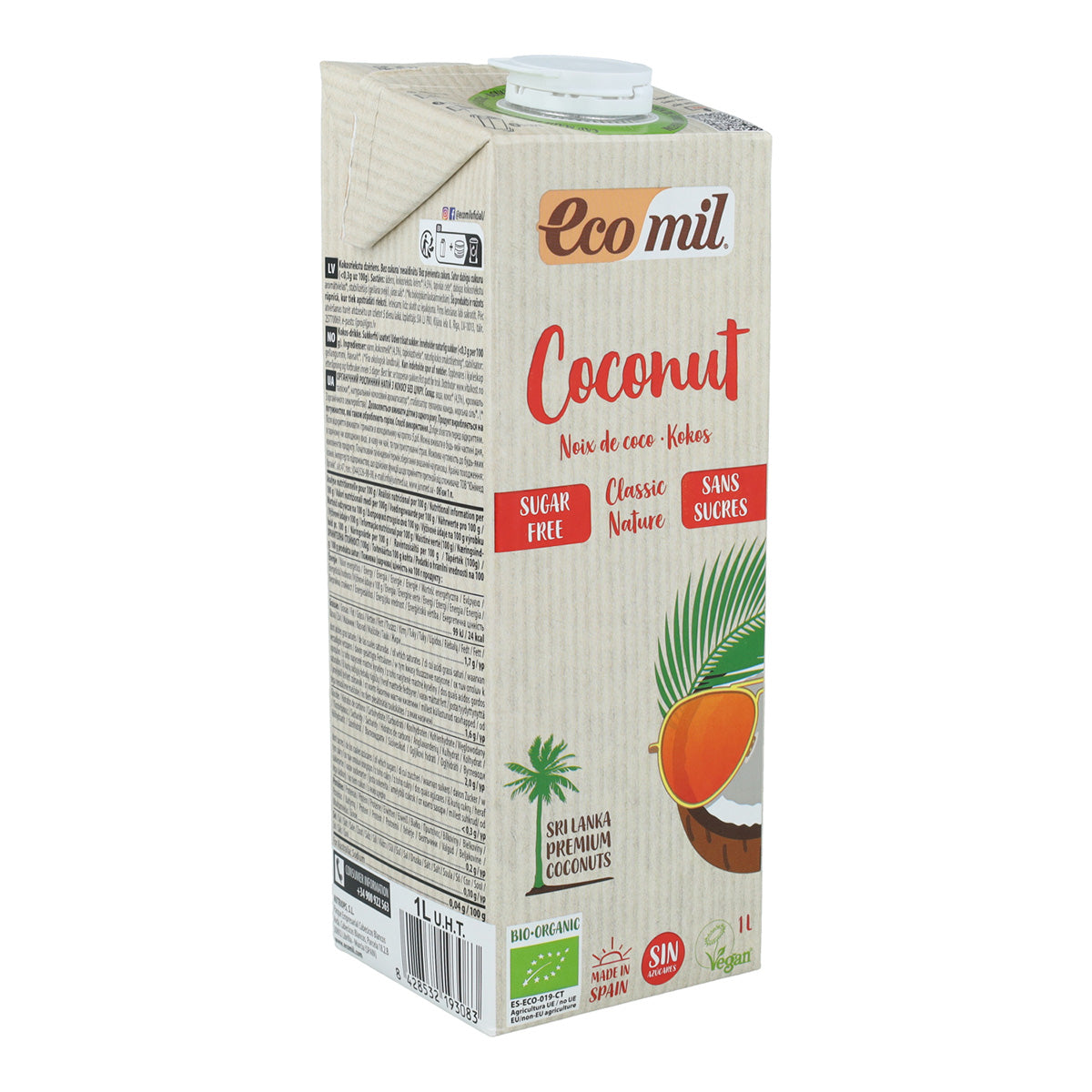 Lot de 6 bouteilles de 1 L de boisson végétale à la noix de coco Classic Nature BIO Ecomil