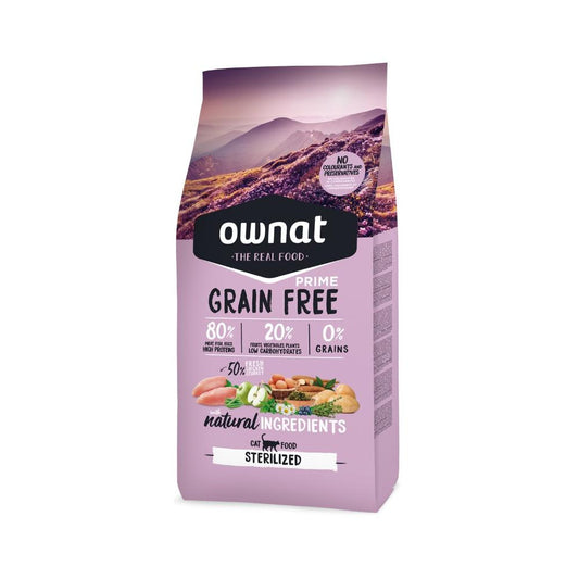 Ownat Grain Free Prime Sterilised Cat Food for Sterilised Cats 3 kg