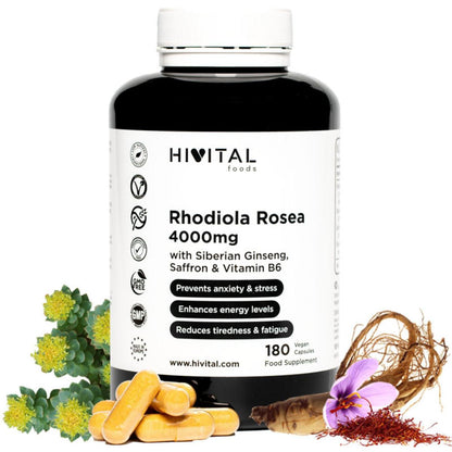 Rhodiola Rosea 4000 mg 180 vegane Kapseln Hivital