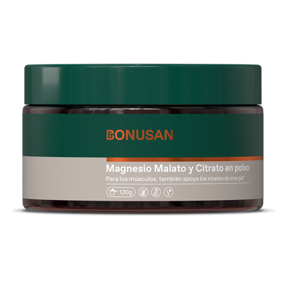 Magnesiummalat och citrat Bonusan i pulverform 130 g