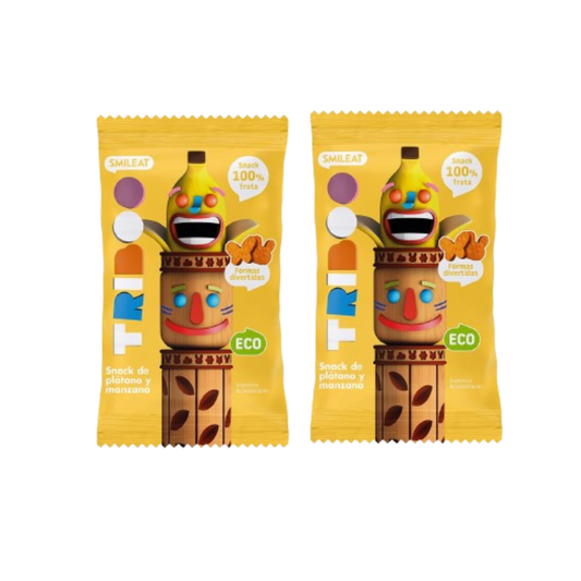 Confezione da 2 snack ECO mela e banana 25 g, Triboo