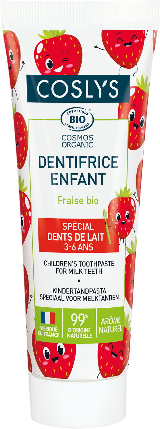 Dentifrice pour enfants à la fraise bio Coslys 75 ml