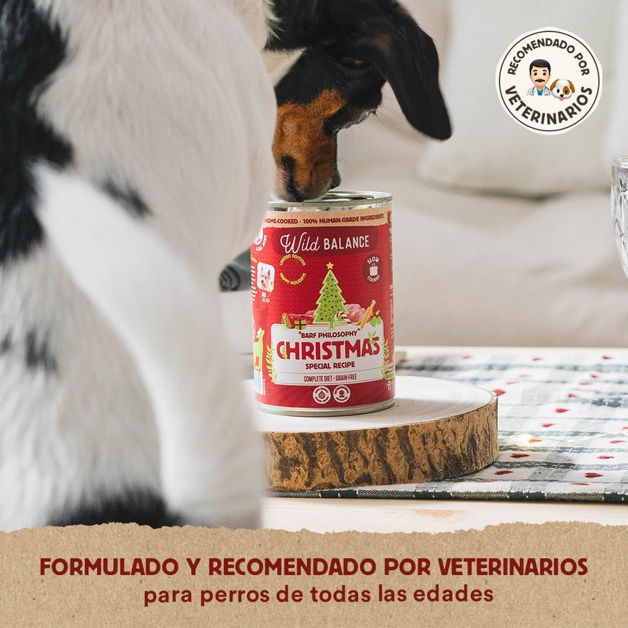 Boîte Recette de Noël BARF cerf et lapin pour chiens Wild Balance 400 g