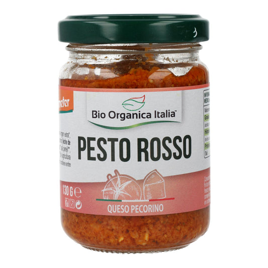 Pesto Rosso aus sonnengetrockneten Tomaten mit Pecorino und Mandeln, Demeter Bio, Italien, 130 g