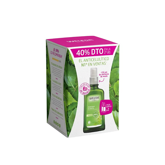 Doppelpack Birkenöl gegen Cellulite 2 x 100 ml + GRATIS Celulicup Weleda