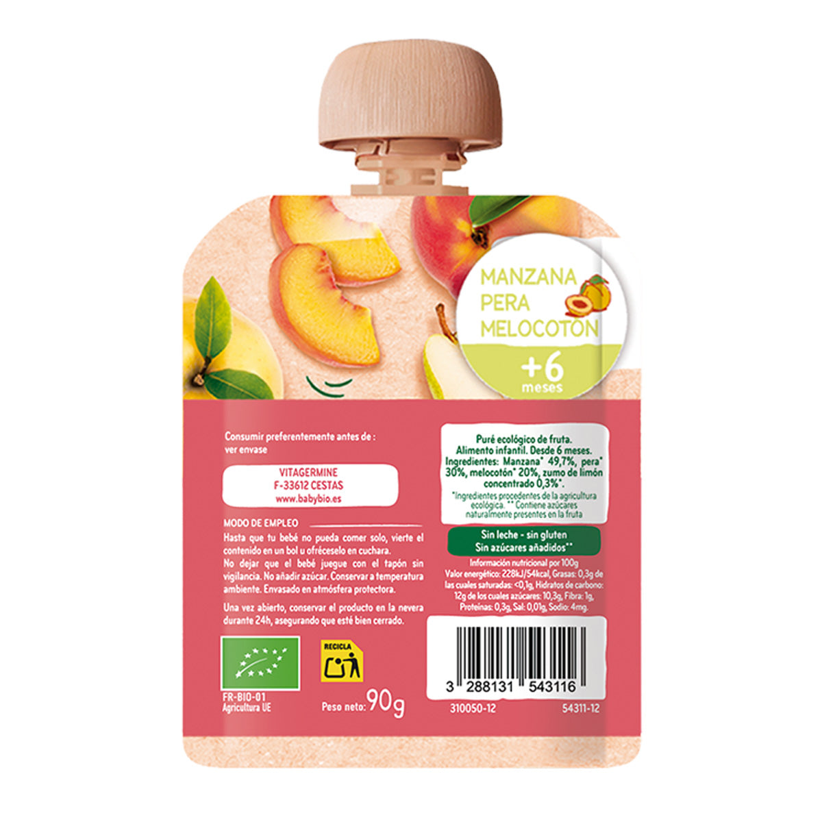 Pack mixte de sachets de fruits bio (à partir de 6 mois) babybio