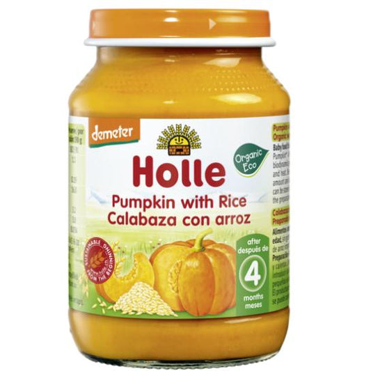 Organic pumpkin and rice jar +4 months Holle, 190 g