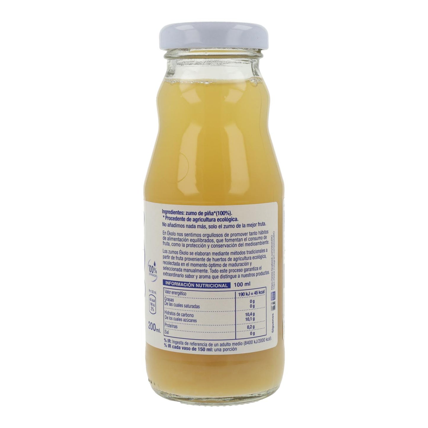Jus d'ananas bio 100 % pressé Ékolo 200 ml