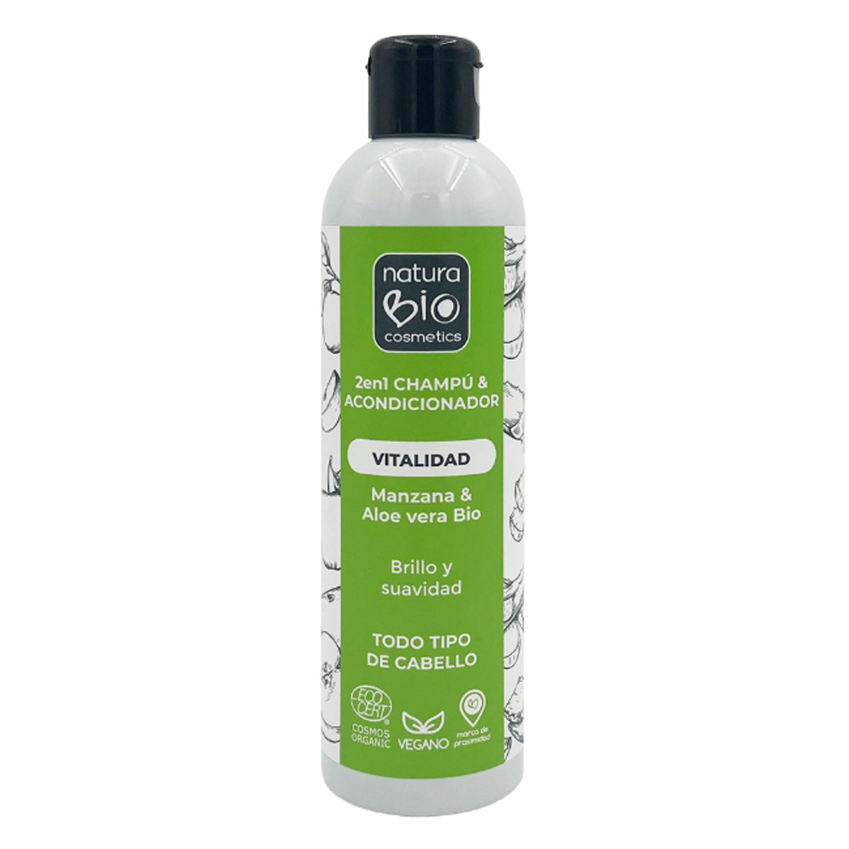 Szampon i odżywka 2 w 1 Vitalidad Aloe & Manzana Bio 250 ml NaturaBIO