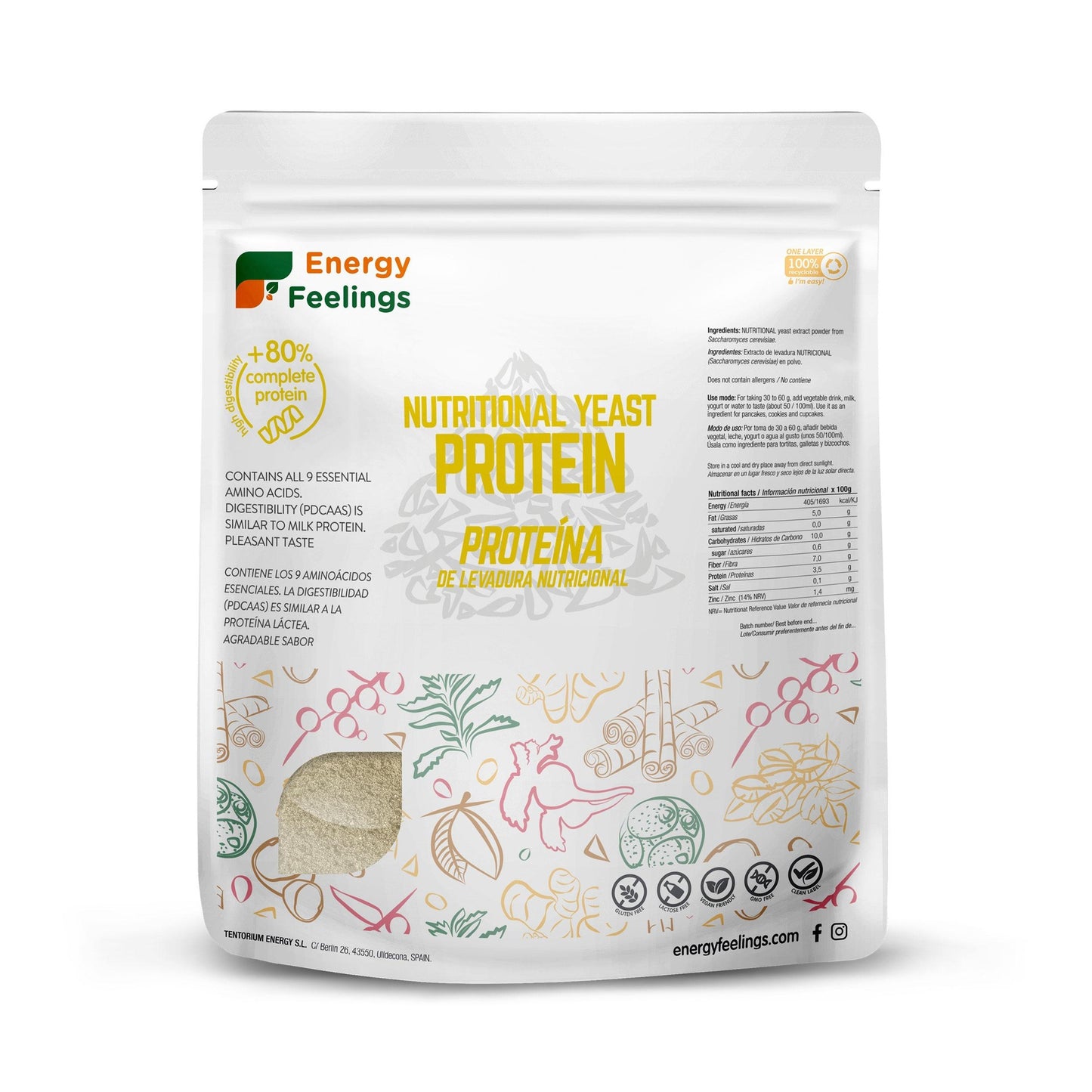 Proteine di lievito alimentare 84% Energy feelings 1 kg