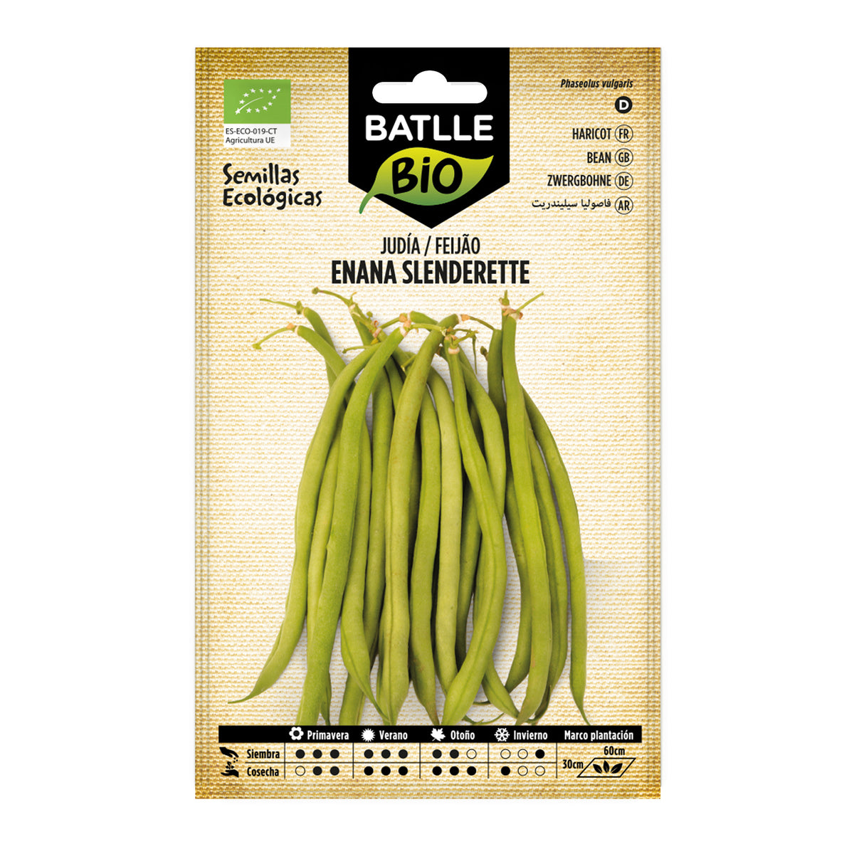 Ökologische Slenderette-Bohnensamen Batlle