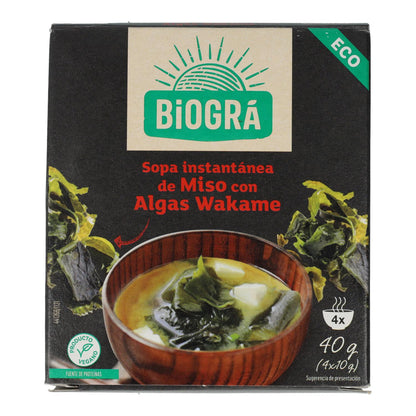 Biográ Rote Miso- und Wakame-Algensuppe, 4 x 10 g