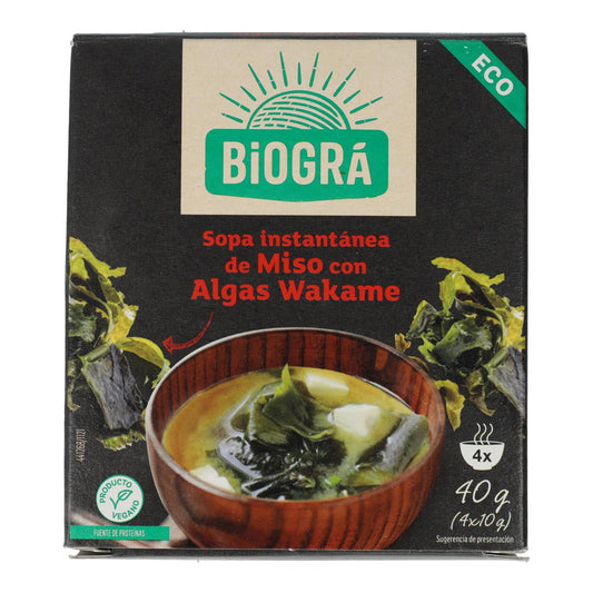 Biográ Rote Miso- und Wakame-Algensuppe, 4 x 10 g