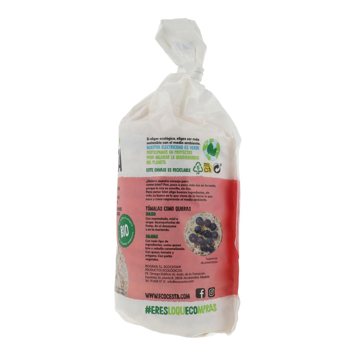 Bio-Reiswaffeln von Ecocesta ohne Salzzusatz, 15 g