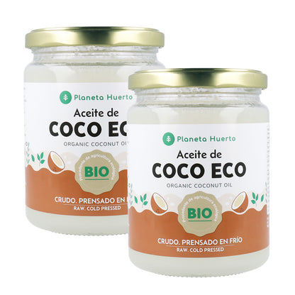 Pack 2x ECO Planet Orchard huile de coco vierge 500 ml