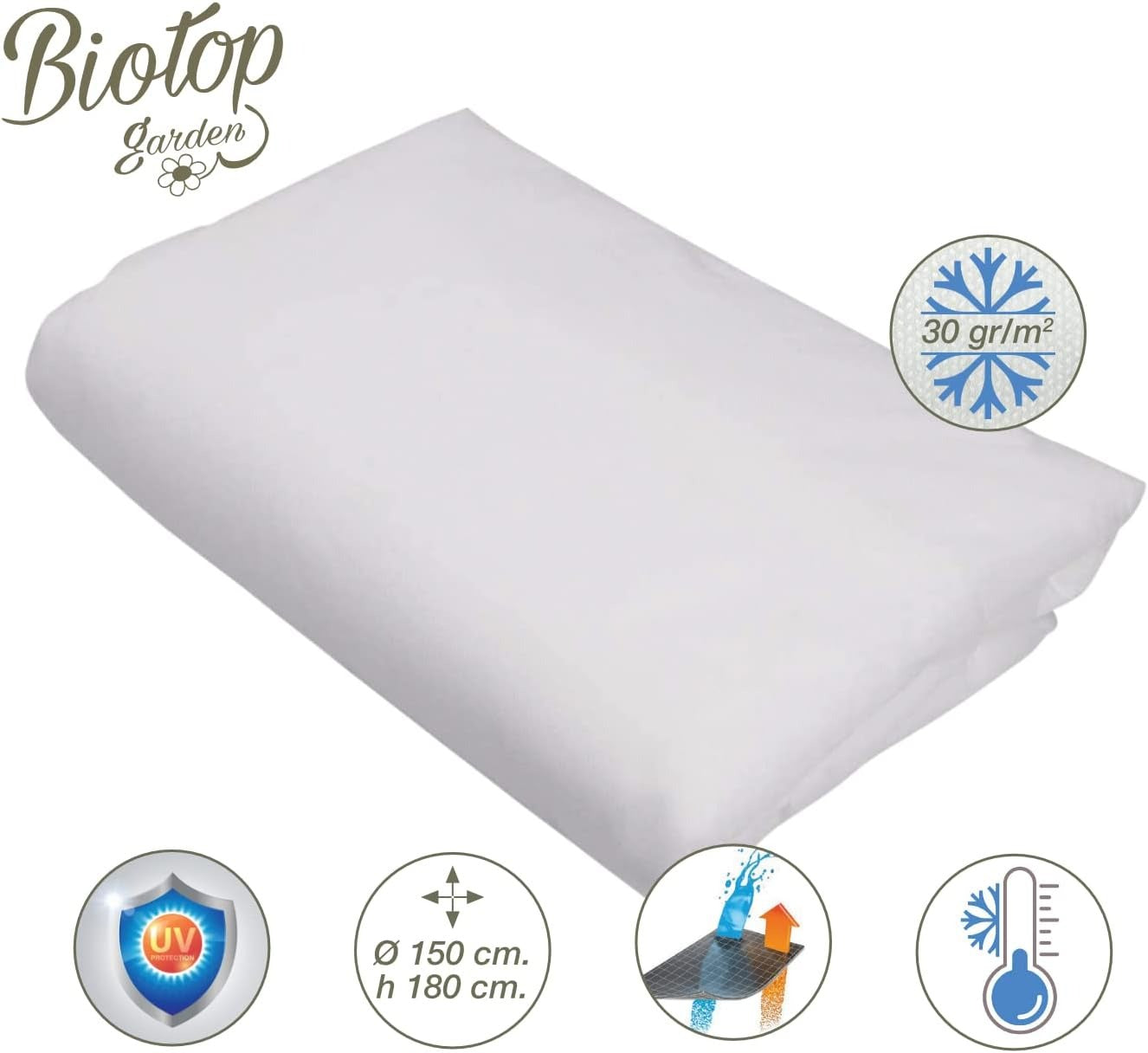 Frost protection hood with drawstring 30 g/m2 Biotop