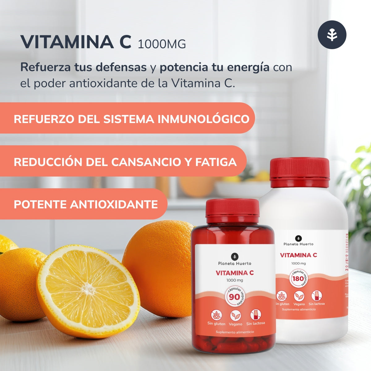Pack 3xVitamin C 1000 mg Planeta Huerto 180 vegetarian capsules