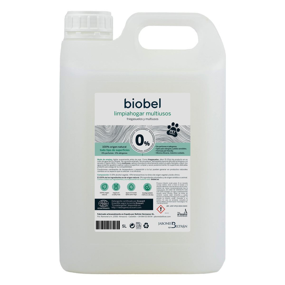 Biobel Nettoyant ménager concentré 0 % 5 L