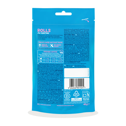 Lachs- und Hühnerröllchen, natürliche Leckerlis für Katzen, Edgard Cooper, 45 g