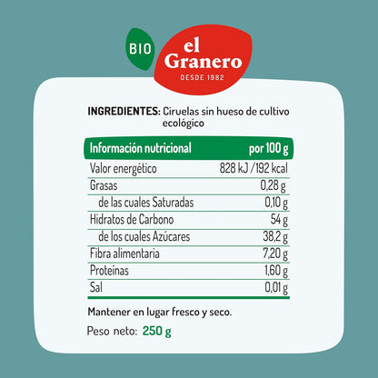 El Granero Organic Pitted Plums 250 g