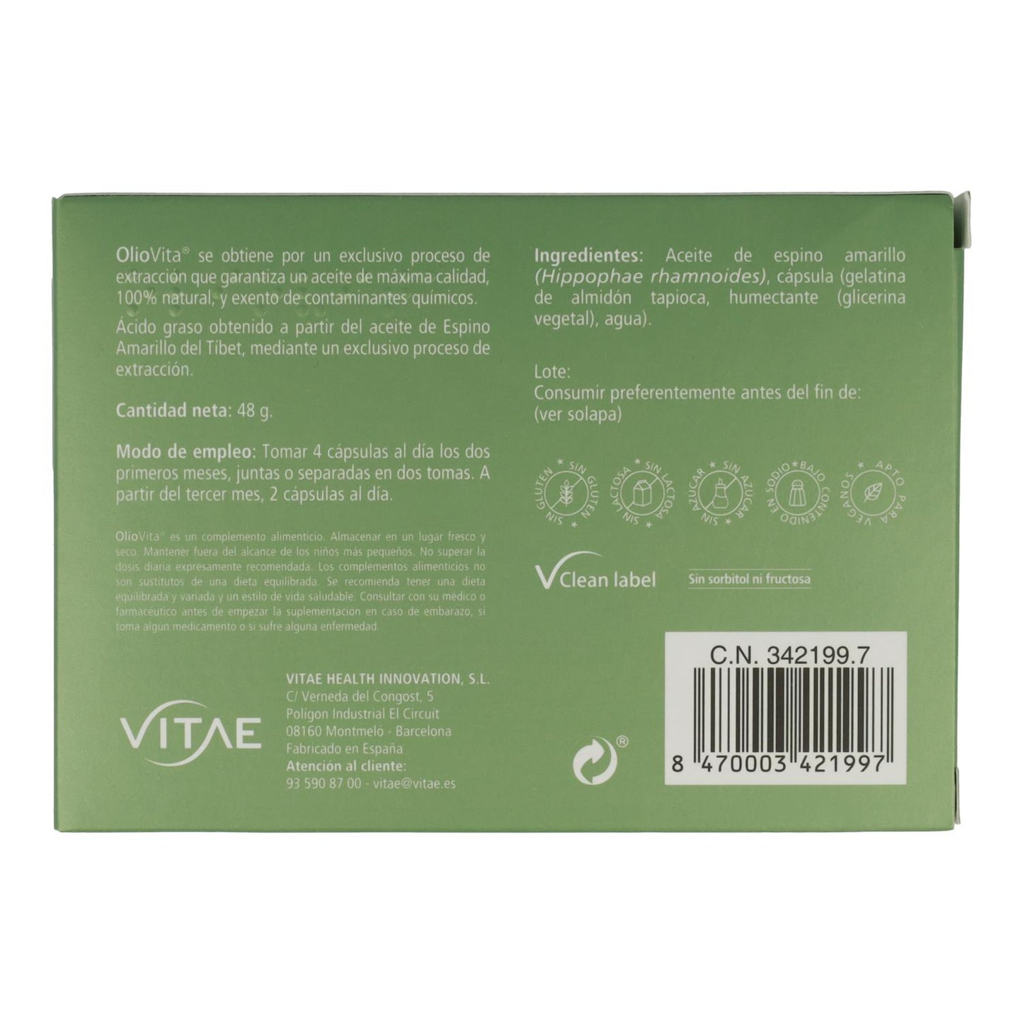 Oliovita 700 Mg Vitae 60 capsule