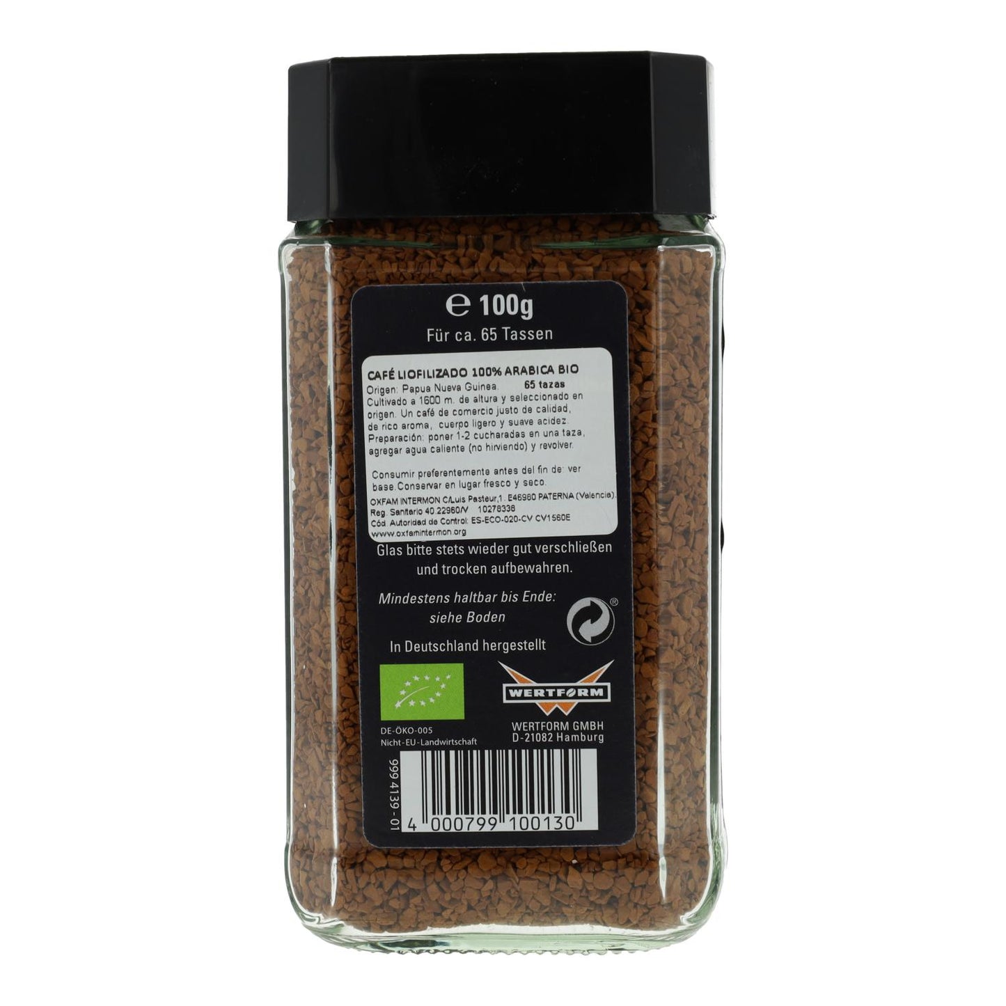 Fairtrade-gefriergetrockneter Bio-Arabica-Kaffee Mount Hagen 100 g