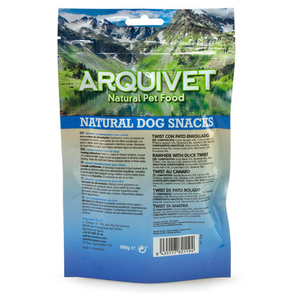 Natürlicher Snack für Hunde  Enten-Twist Arquivet 13 cm   100 g
