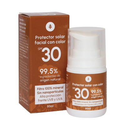 Crème solaire teintée pour le visage 100 % minérale SPF30 Planeta Huerto 50 ml