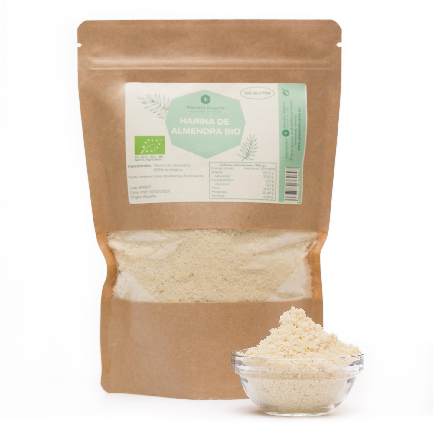 Bezglutenowa mąka migdałowa ECO Planeta Huerto 400gr