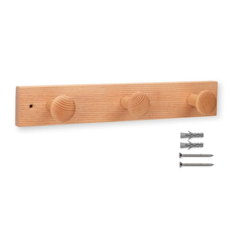 Kleiderbügel aus Esche mit 3 Knöpfen und Struktur Lila