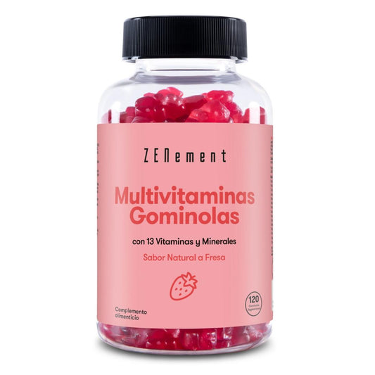 Multivitamin-Gummibärchen, natürlicher Erdbeergeschmack, 120 Gummibärchen