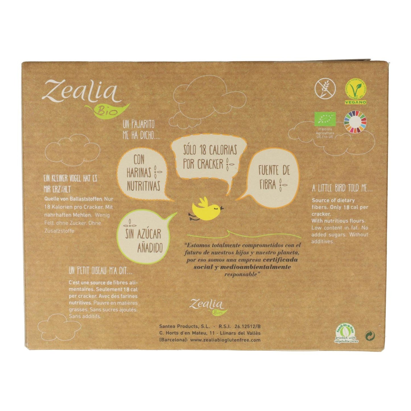 Cracker di ceci biologici senza glutine Zealia 120 g