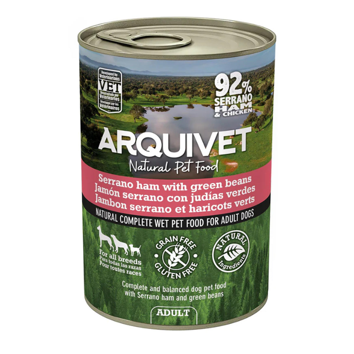 Pâté pour chiens au jambon serrano et haricots verts Arquivet 400 g