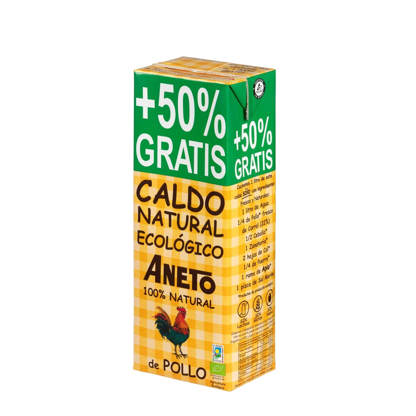 Aneto Bio-Hühnerbrühe, natürlich, 1 l + 500 ml GRATIS