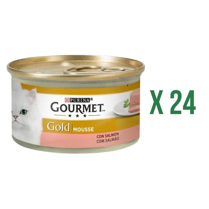 24-pack GOURMET GOLD Mousse våtfoder lax 85 g