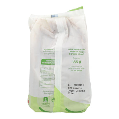 Sucre brun complet de canne avec mélasse El Granero 500 g