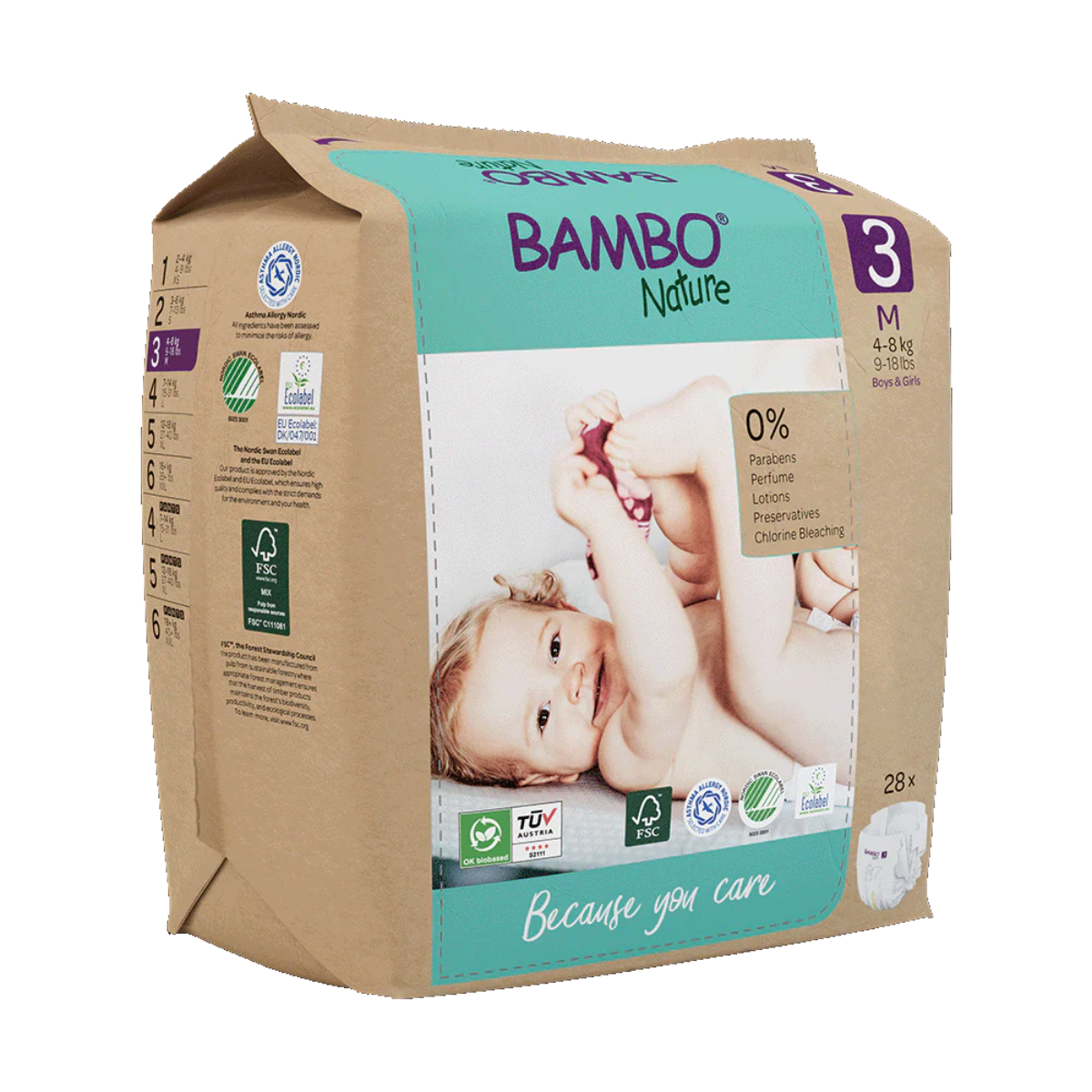 Couches Bambo Nature T3 (4-8 kg) 28 unités
