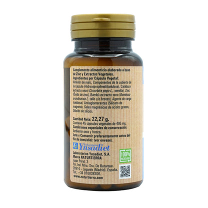 Zinc + organic silicon, 45 vegetable capsules. NaturTierra