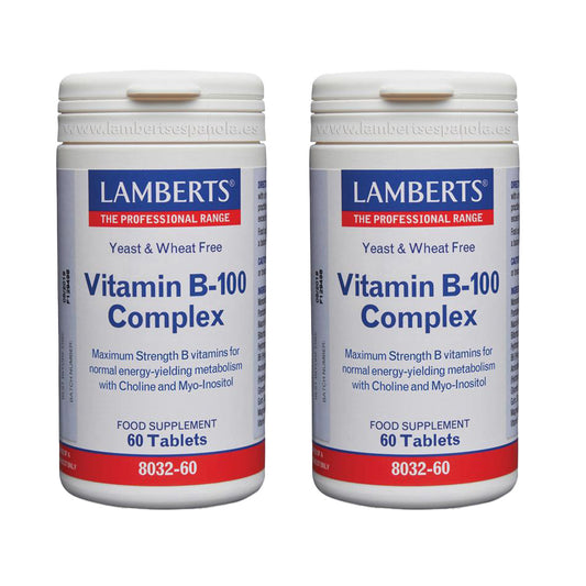 Pack of 2 Lamberts Vitamin B-100 Complex, 60 tablets