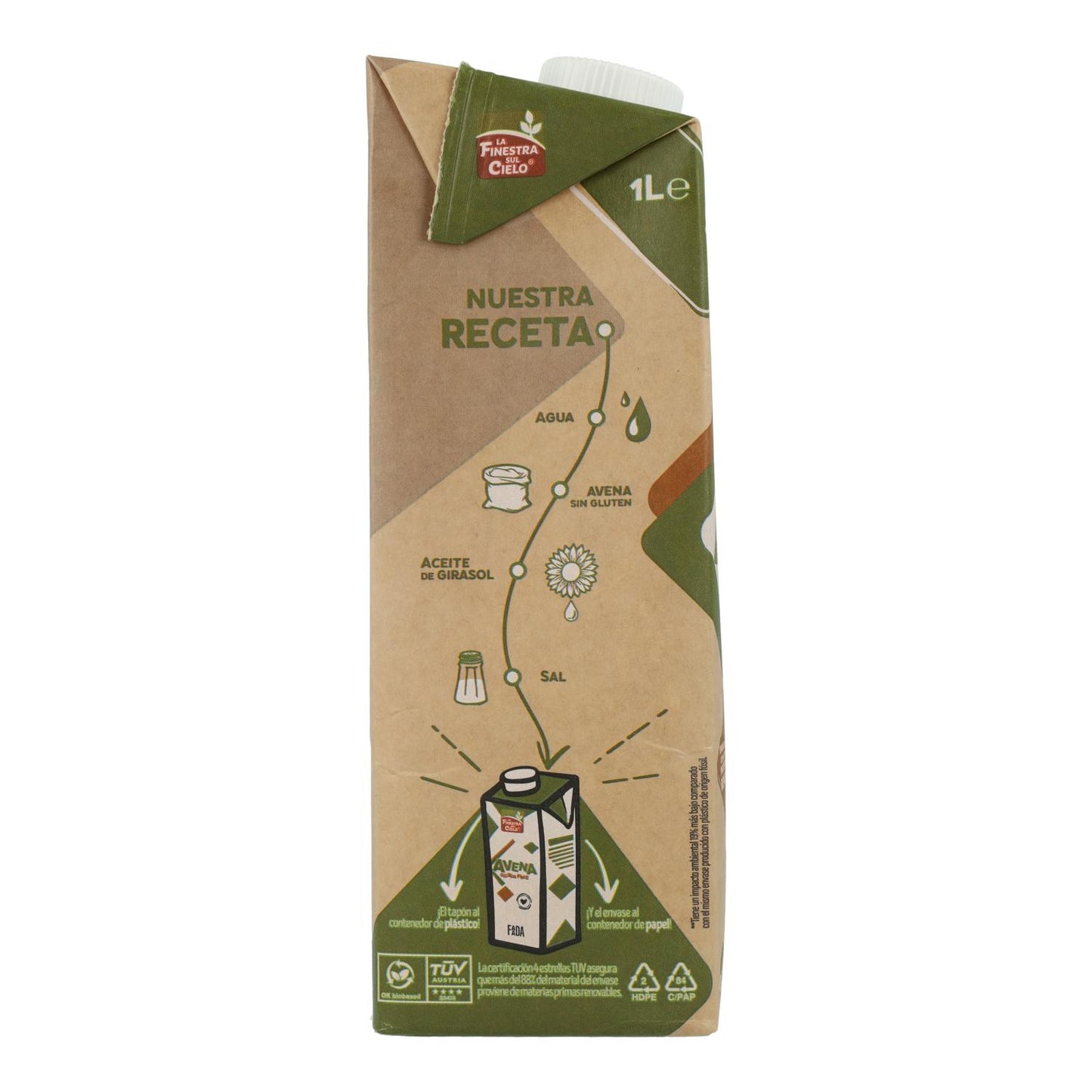 Boisson à l'avoine sans gluten Bio La Finestra Sul Cielo 1 L