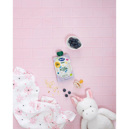 Nutri Flora-zakje met bananen-, bosbessen-, yoghurt- en haversmaak 100 g Hero Solo