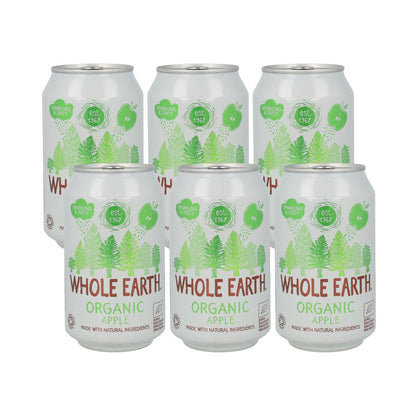 Packung mit 6 Whole Earth Bio-Apfelgetränken, 330 ml.