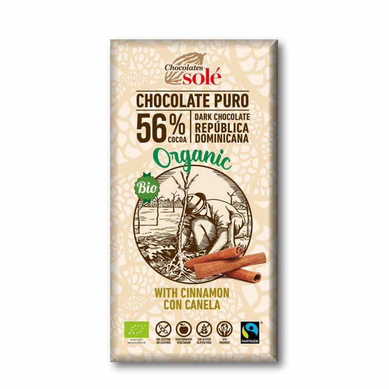 Chocolat à la cannelle 56 % Bio Solé 100 g