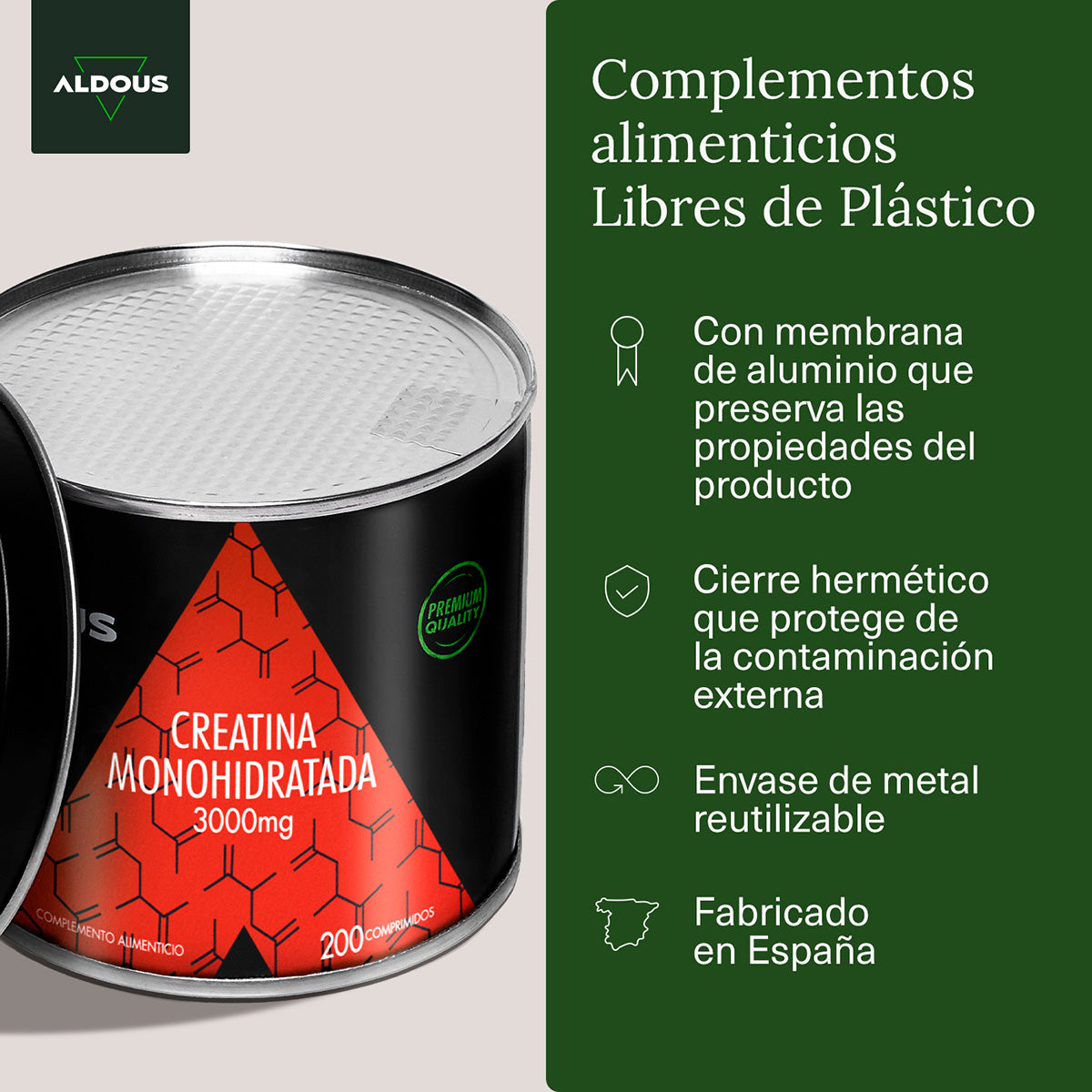 Monohydrat kreatyny Aldous 3000 mg 200 tabletek